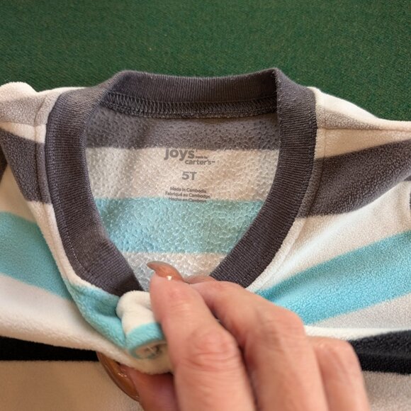 Bundle of Carter's Boy's Full-zip, Fleece, Footed Pajamas 5T 💙 - Picture 11 of 11